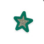 Rhinestone Star Patch, Green- 2.5"