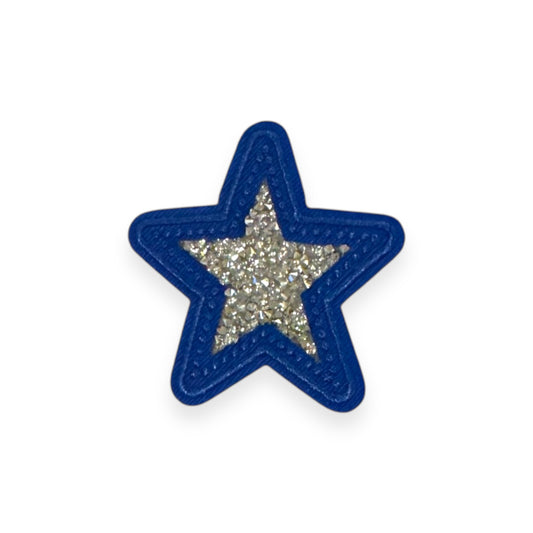 Rhinestone Star Patch, Blue- 2.5"