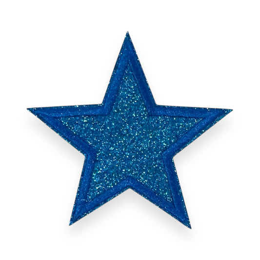 Glitter Star Patch- Blue, 3"