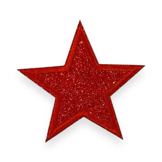 Glitter Star Patch- Red, 3"