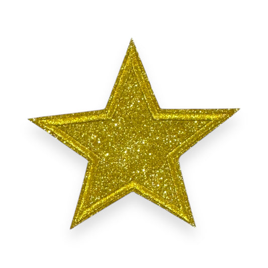 Glitter Star Patch- Yellow, 3"