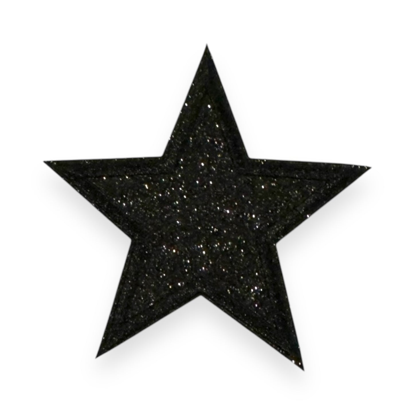 Glitter Star Patch- Black, 3"
