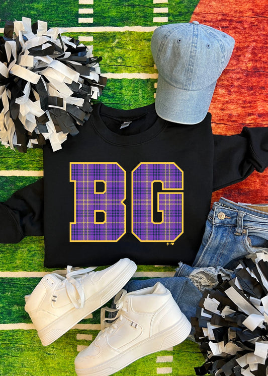 Purples Plaid School Sweatshirt