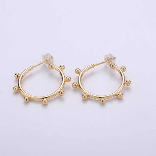 Dottie Hoop Earrings, Gold Filled