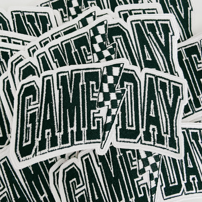 GAME DAY Checkered Lightning Patch-  4"