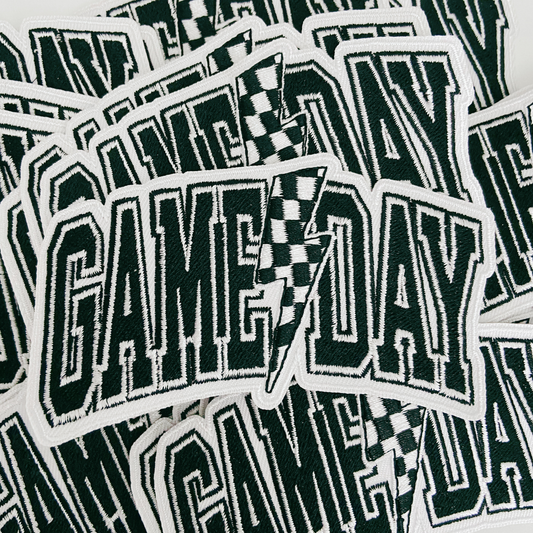 GAME DAY Checkered Lightning Patch-  4"