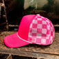 Checkered Mesh Foam Trucker Cap
