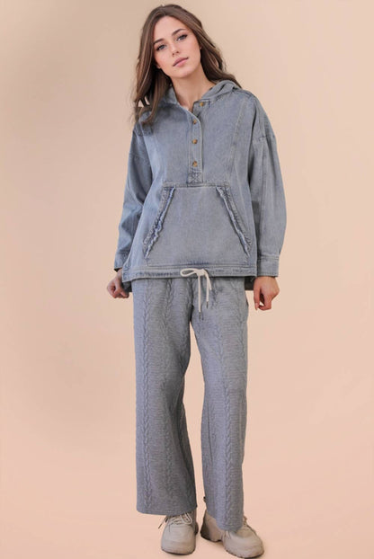 Denim Hooded Pullover