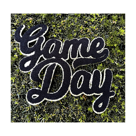 GAME DAY Chenille Glitter Large, Black Patch