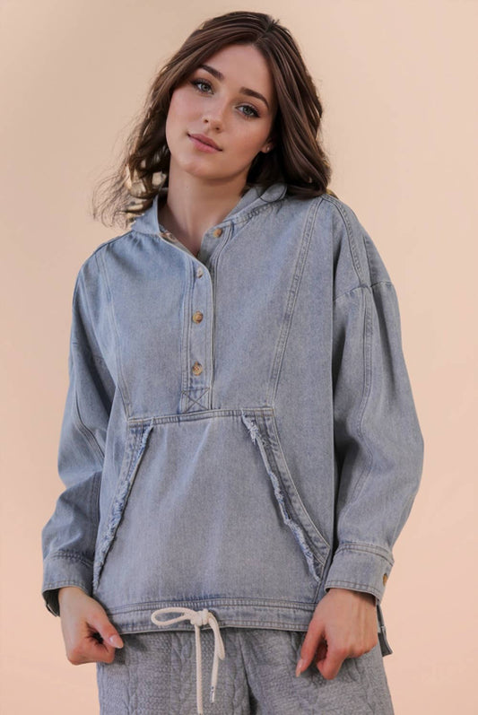 Denim Hooded Pullover