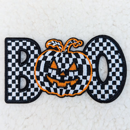 Checkerd BOO Embroidered (Patch Only)