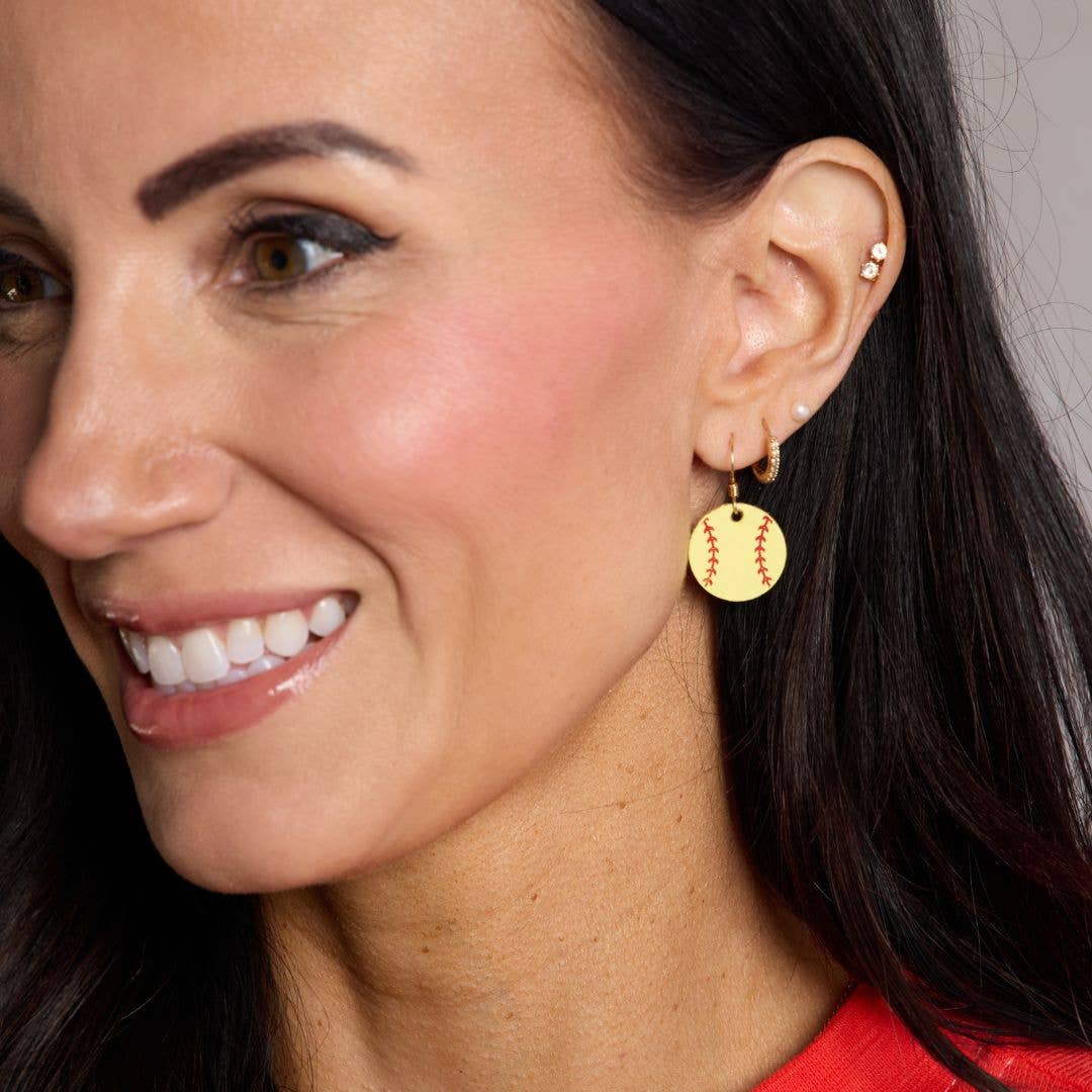 Mini Softball Slugger Earrings