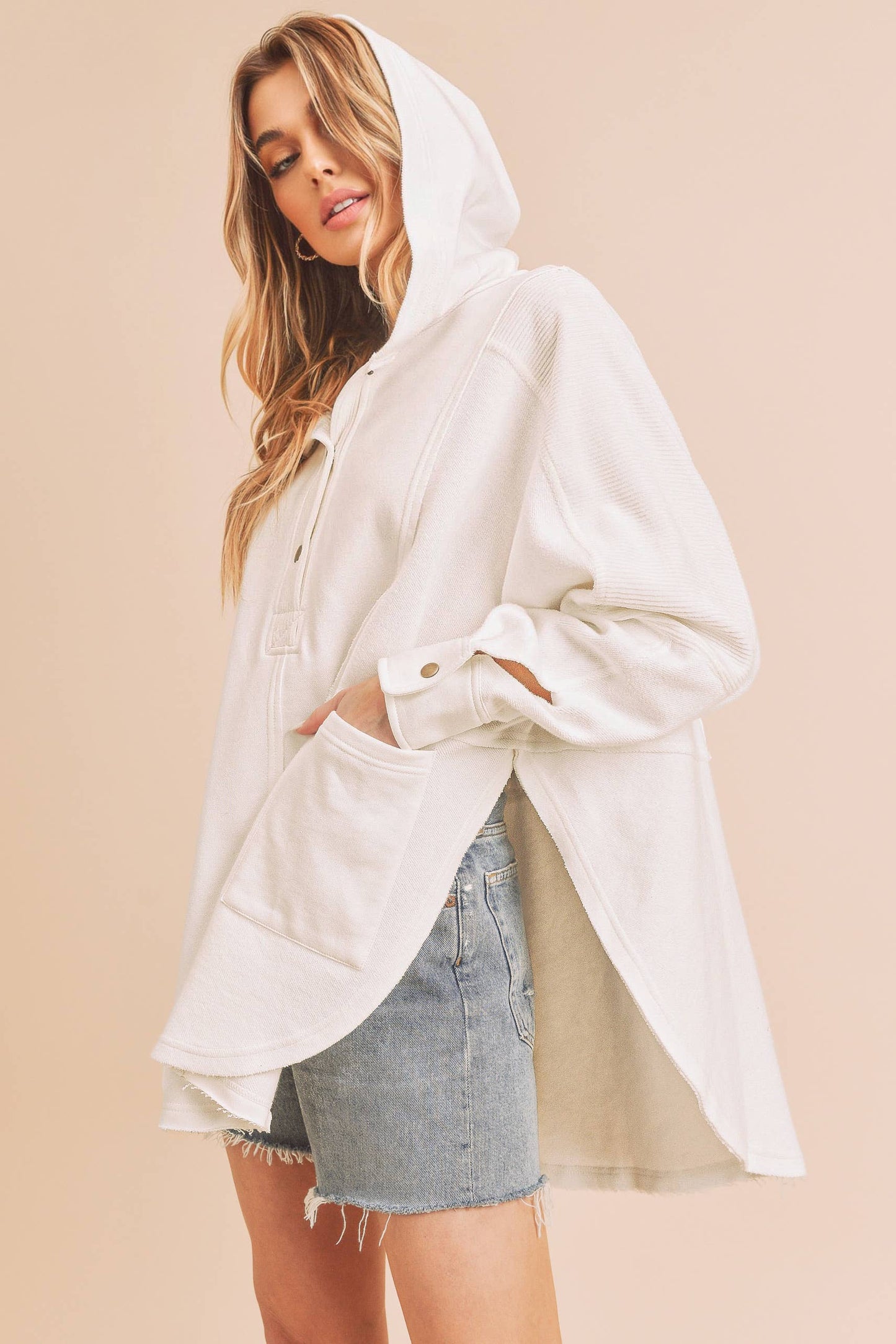 Hooded Pullover, Oat